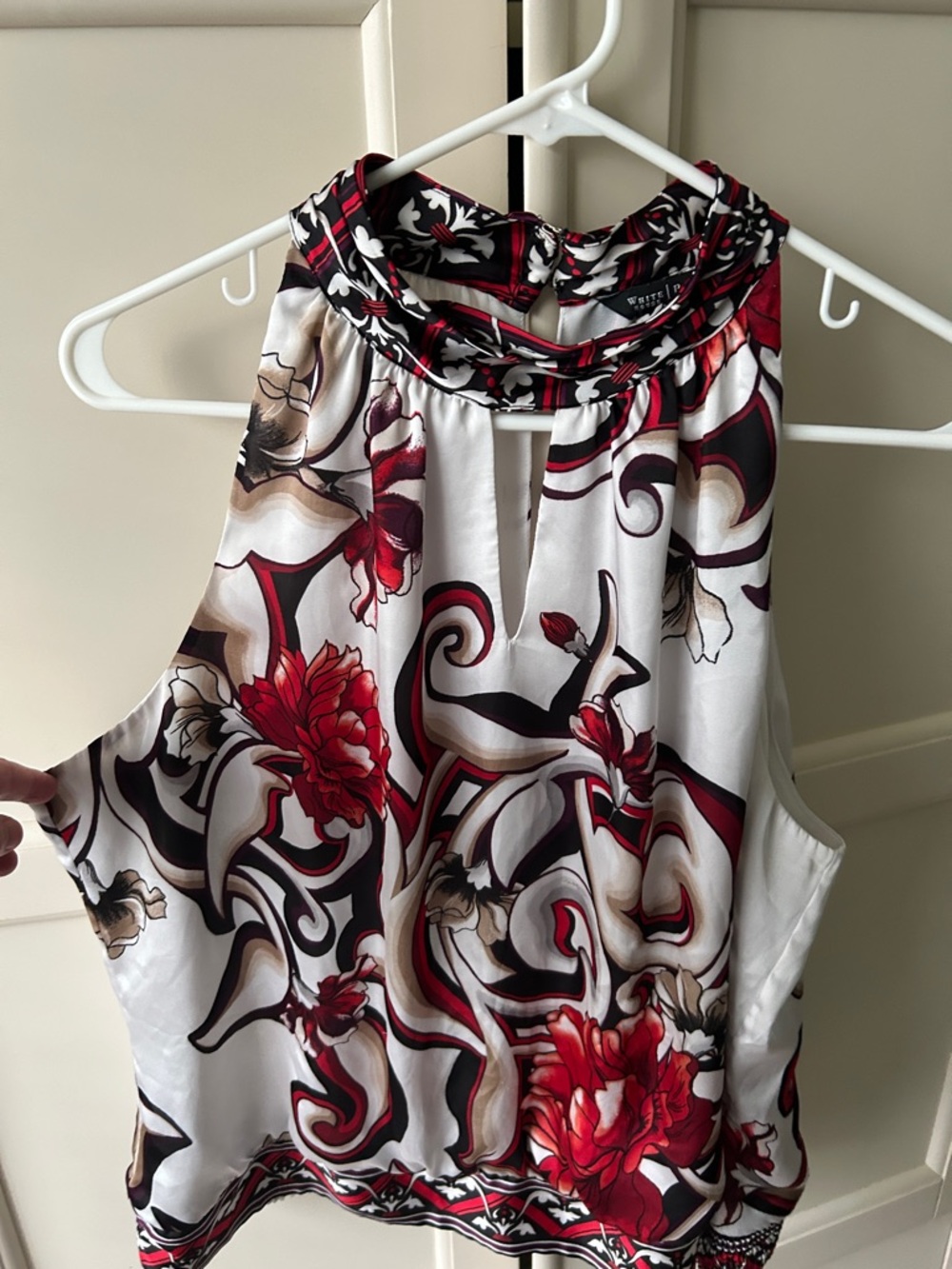 White House Black Market White Sleeveless Blouse